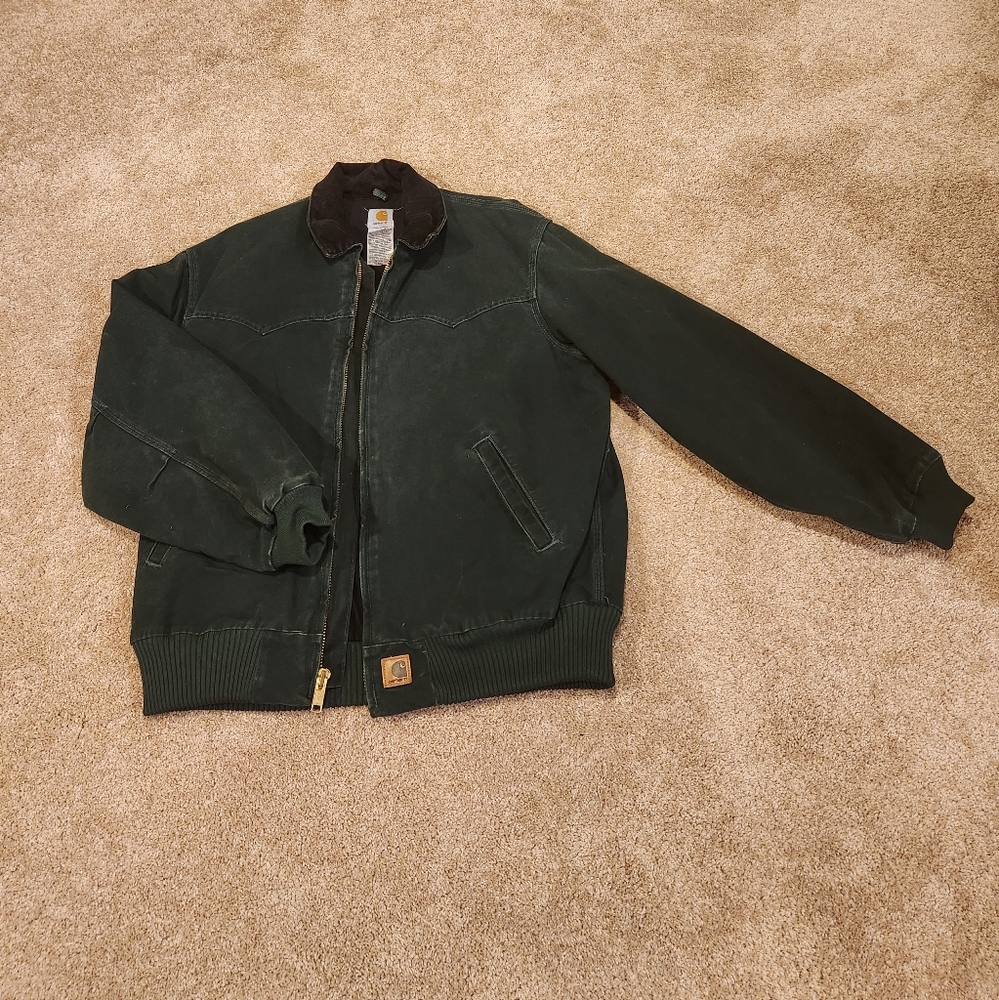 Vintage Carhartt Mens Quilted Lined Western Detroit Jacket J14 SPC Green